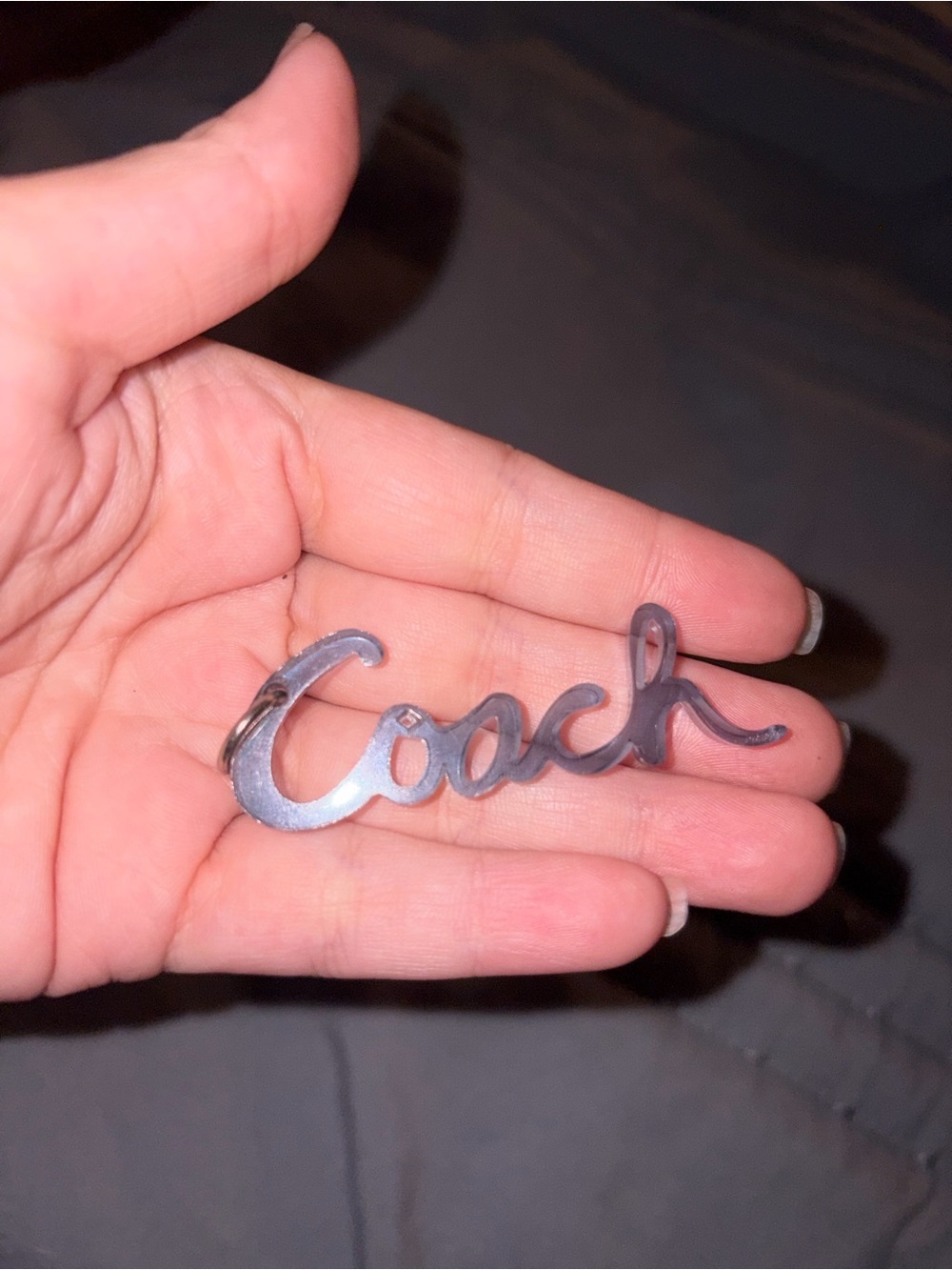 Coach Blue Script Keychain Charm - Picture 7 of 10
